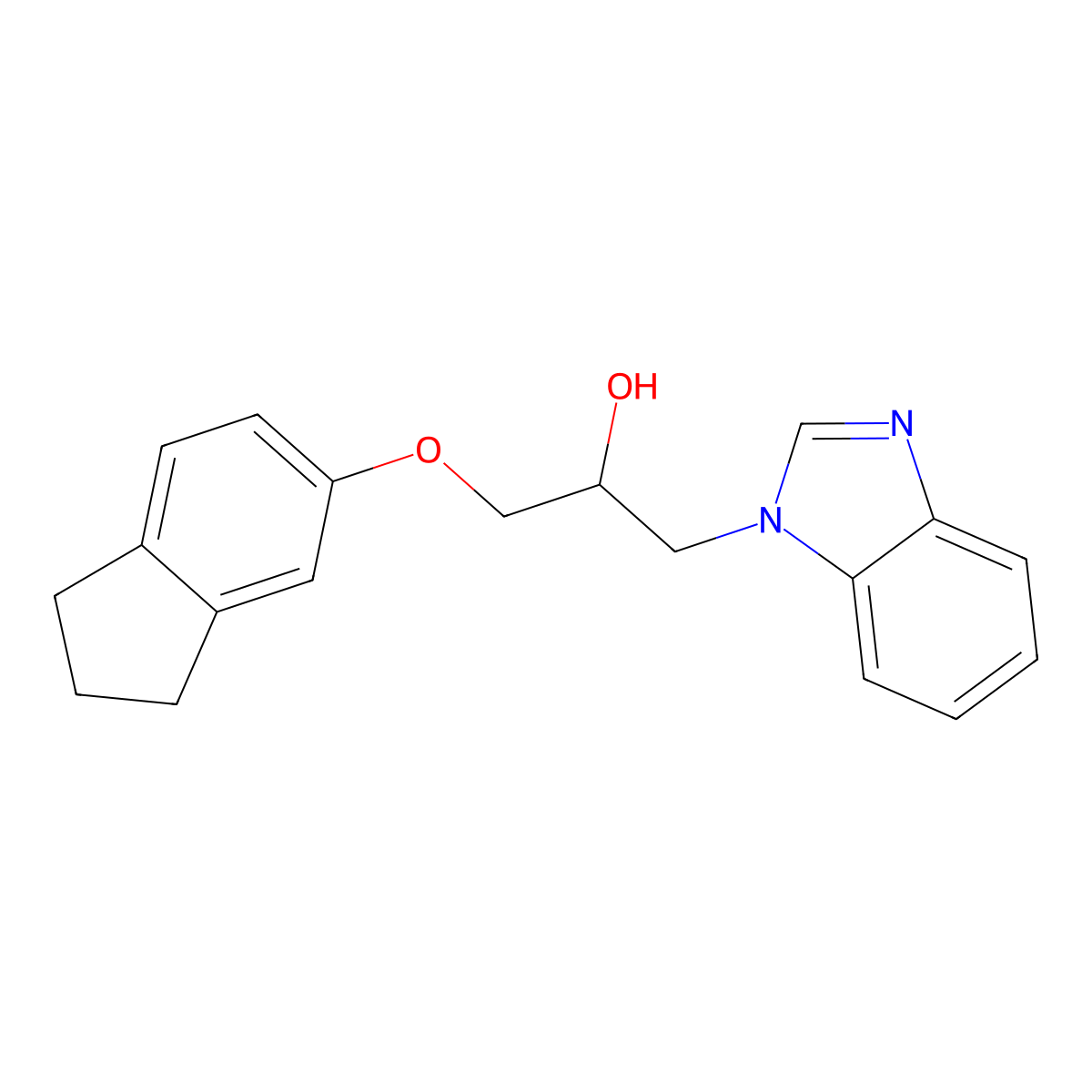 1-(benzimidazol-1-yl)-3-(2,3-dihydro-1H-inden-5-yloxy)propan-2-ol molecular structure, CAS 825608-28-4