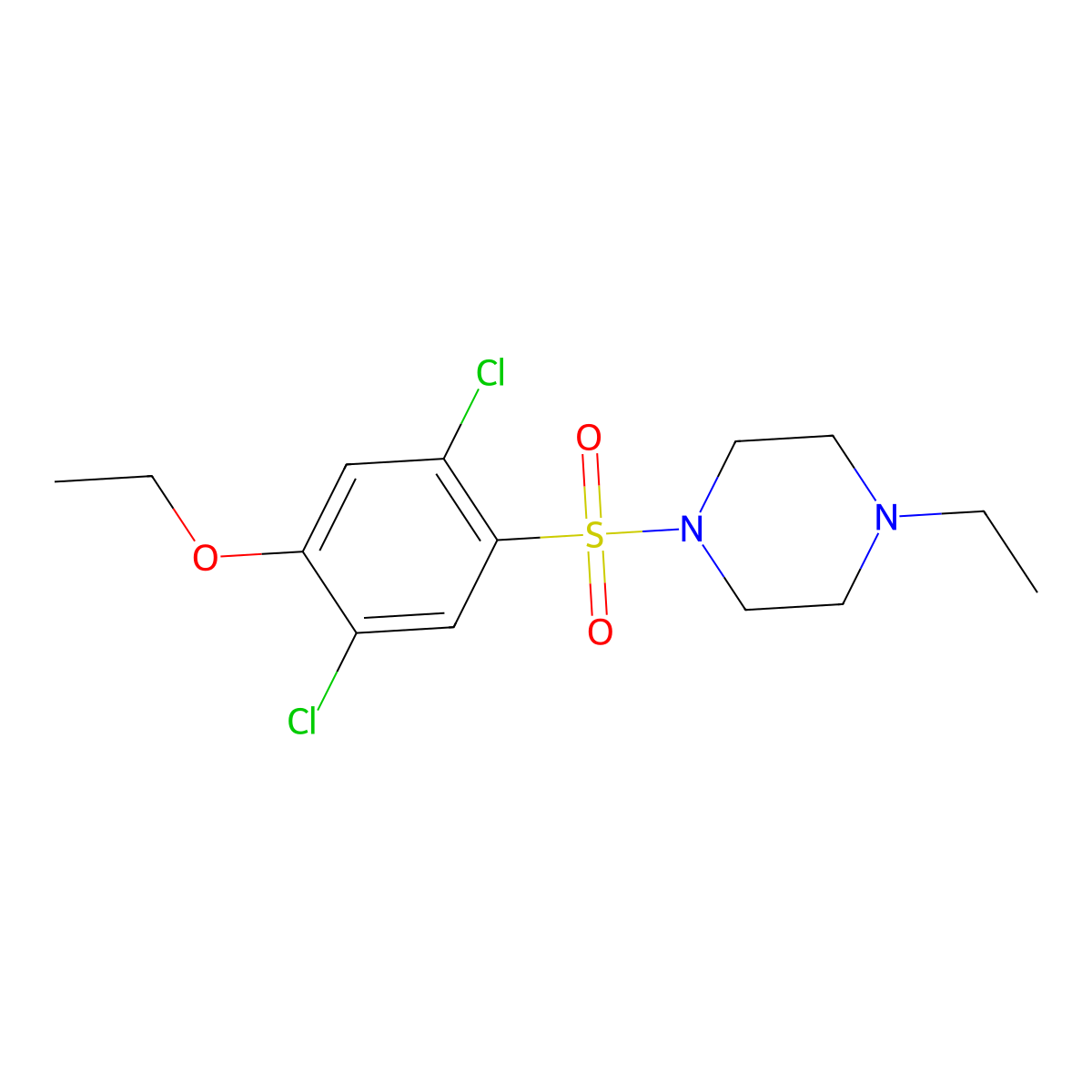 1-(2,5-Dichloro-4-ethoxyphenyl)sulfonyl-4-ethylpiperazine molecular structure, CAS 825608-43-3