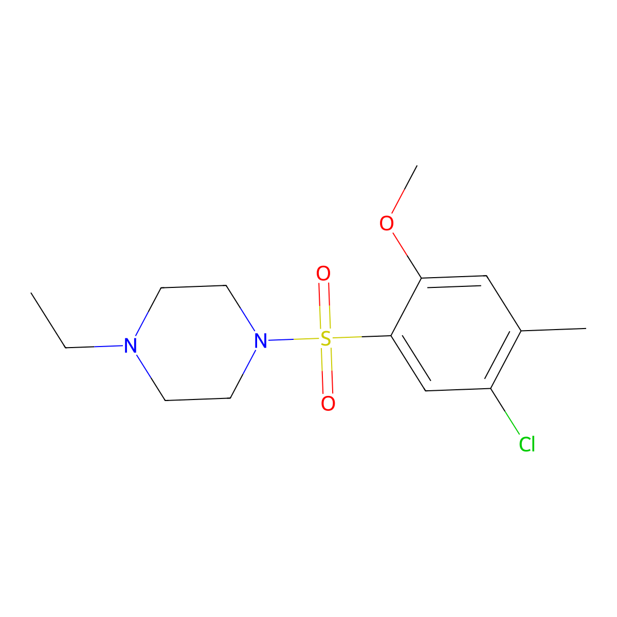 1-(5-Chloro-2-methoxy-4-methylphenyl)sulfonyl-4-ethylpiperazine molecular structure, CAS 825608-53-5
