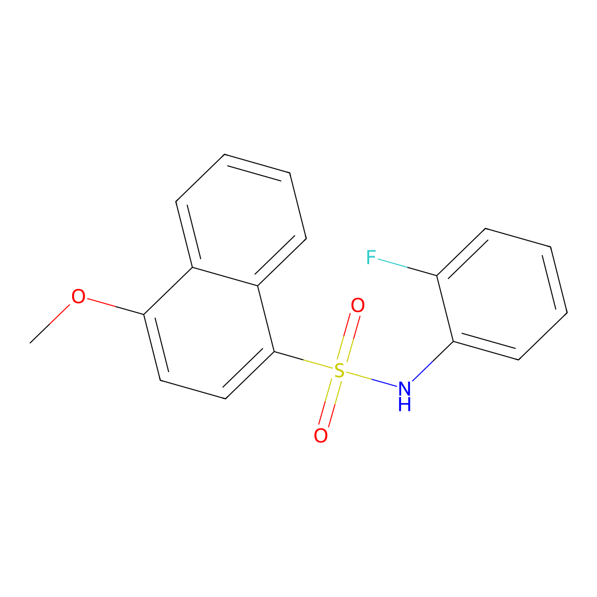 N-(2-fluorophenyl)-4-methoxynaphthalene-1-sulfonamide molecular structure, CAS 825608-58-0
