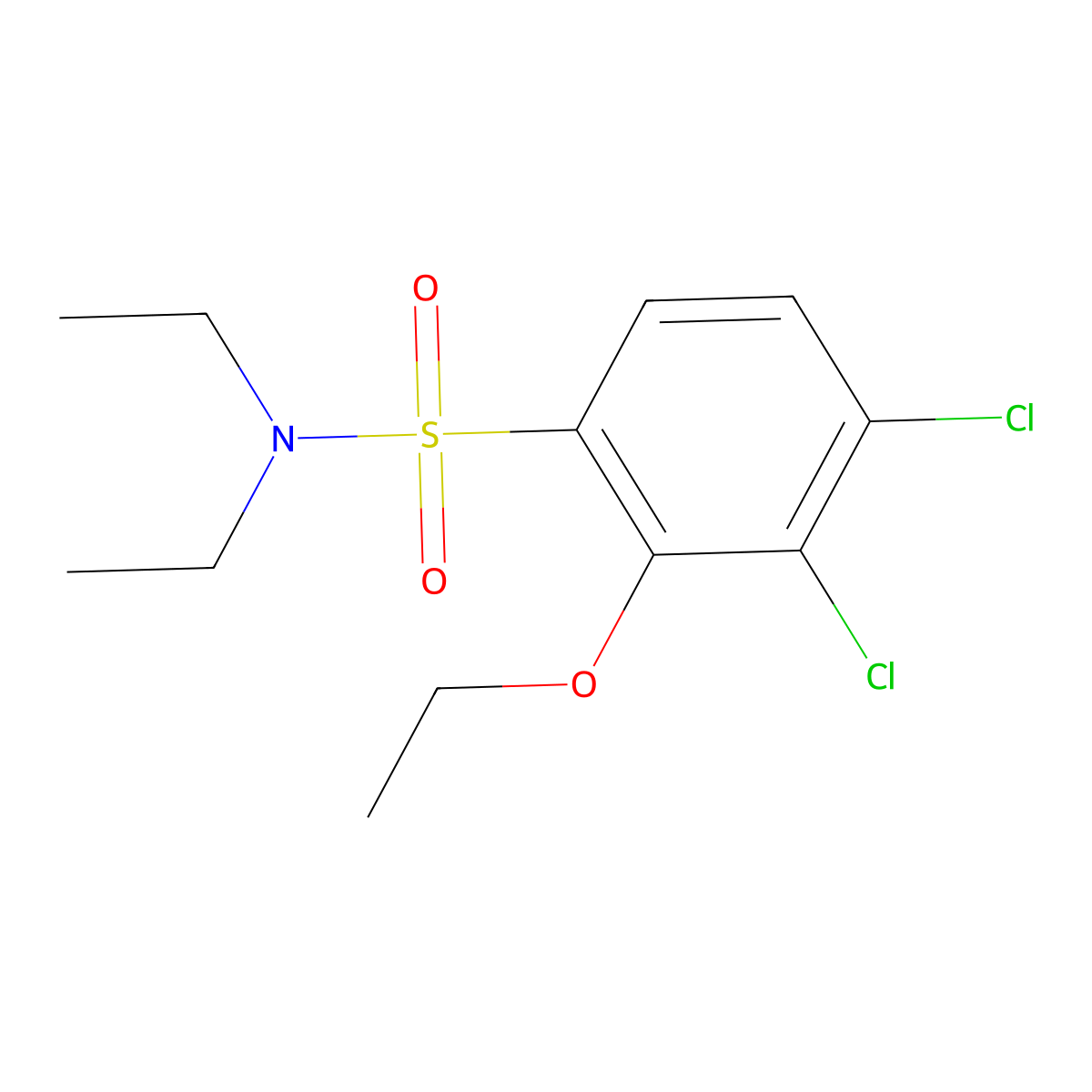 3,4-dichloro-2-ethoxy-N,N-diethylbenzenesulfonamide molecular structure, CAS 825608-75-1