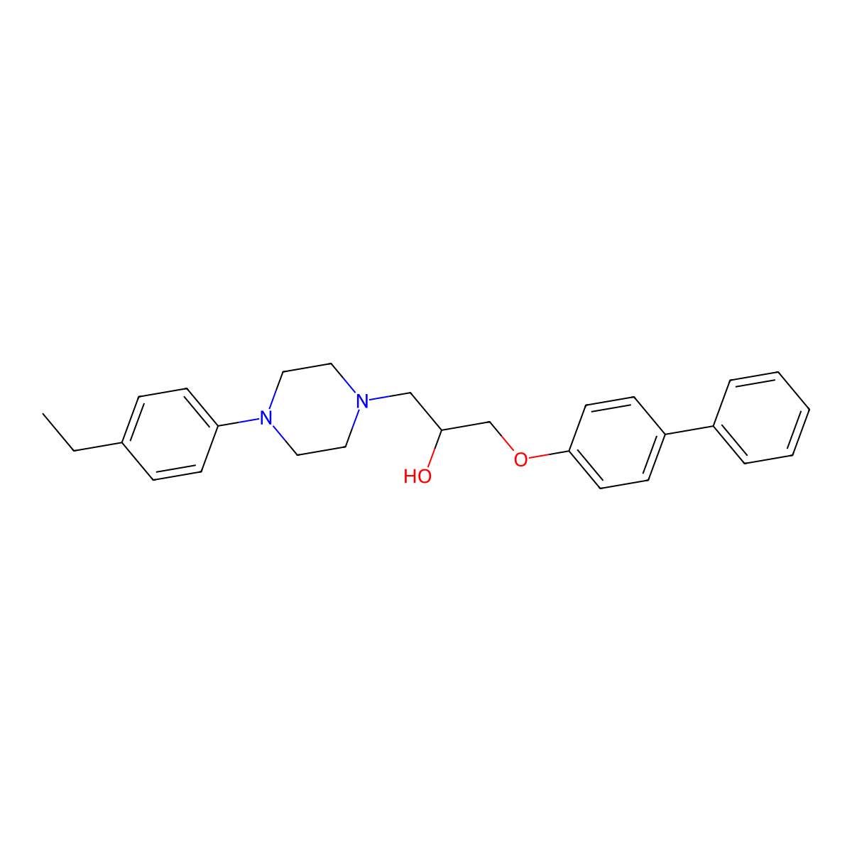 1-{[1,1'-Biphenyl]-4-yloxy}-3-[4-(4-ethylphenyl)piperazin-1-yl]propan-2-ol molecular structure, CAS 825608-84-2