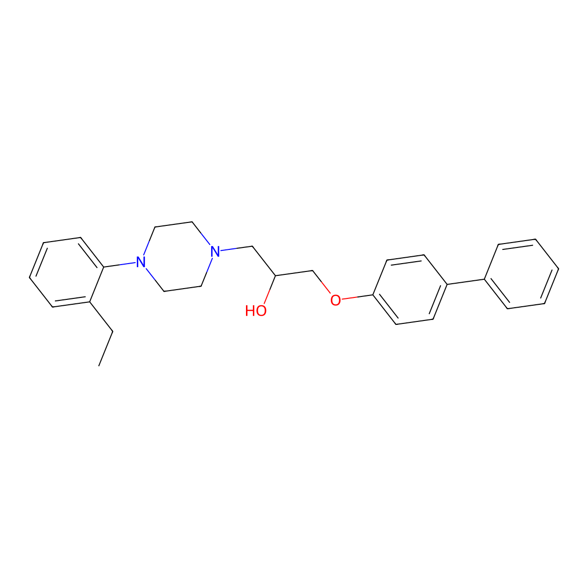 1-{[1,1'-Biphenyl]-4-yloxy}-3-[4-(2-ethylphenyl)piperazin-1-yl]propan-2-ol molecular structure, CAS 825608-86-4