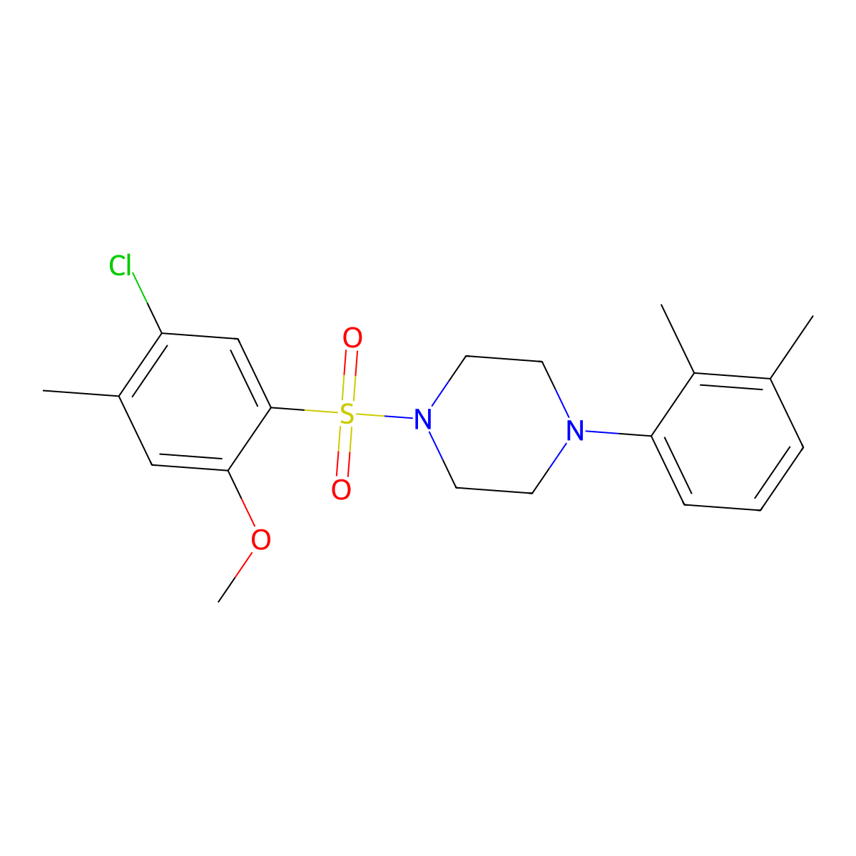 1-(5-Chloro-2-methoxy-4-methylphenyl)sulfonyl-4-(2,3-dimethylphenyl)piperazine molecular structure, CAS 825608-89-7