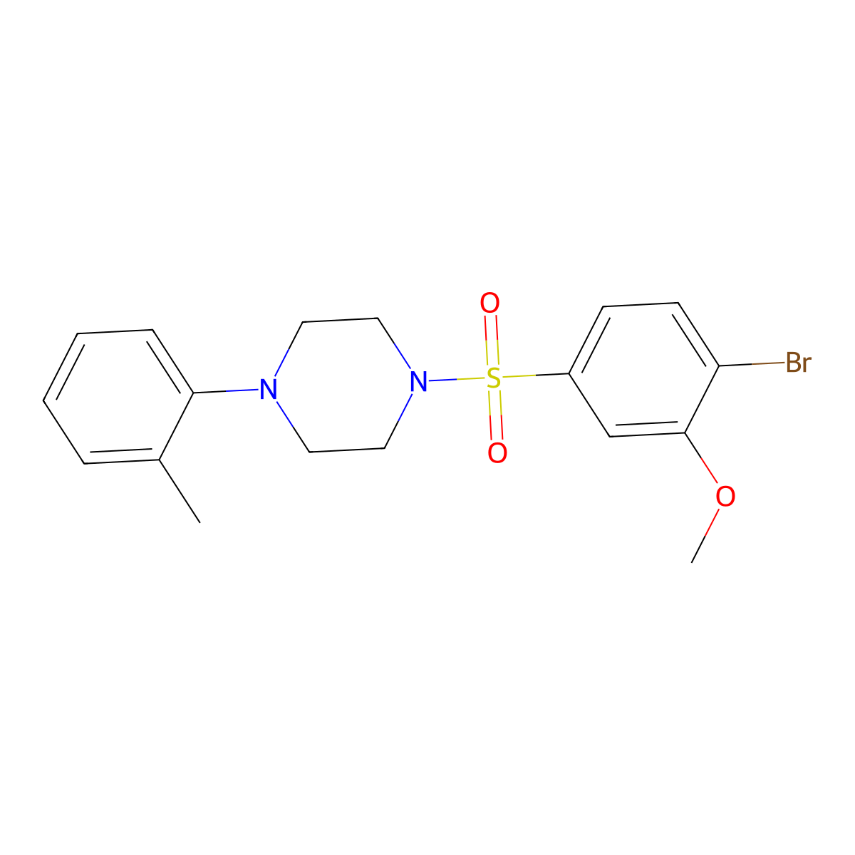 1-(4-Bromo-3-methoxybenzenesulfonyl)-4-(2-methylphenyl)piperazine molecular structure, CAS 825608-91-1