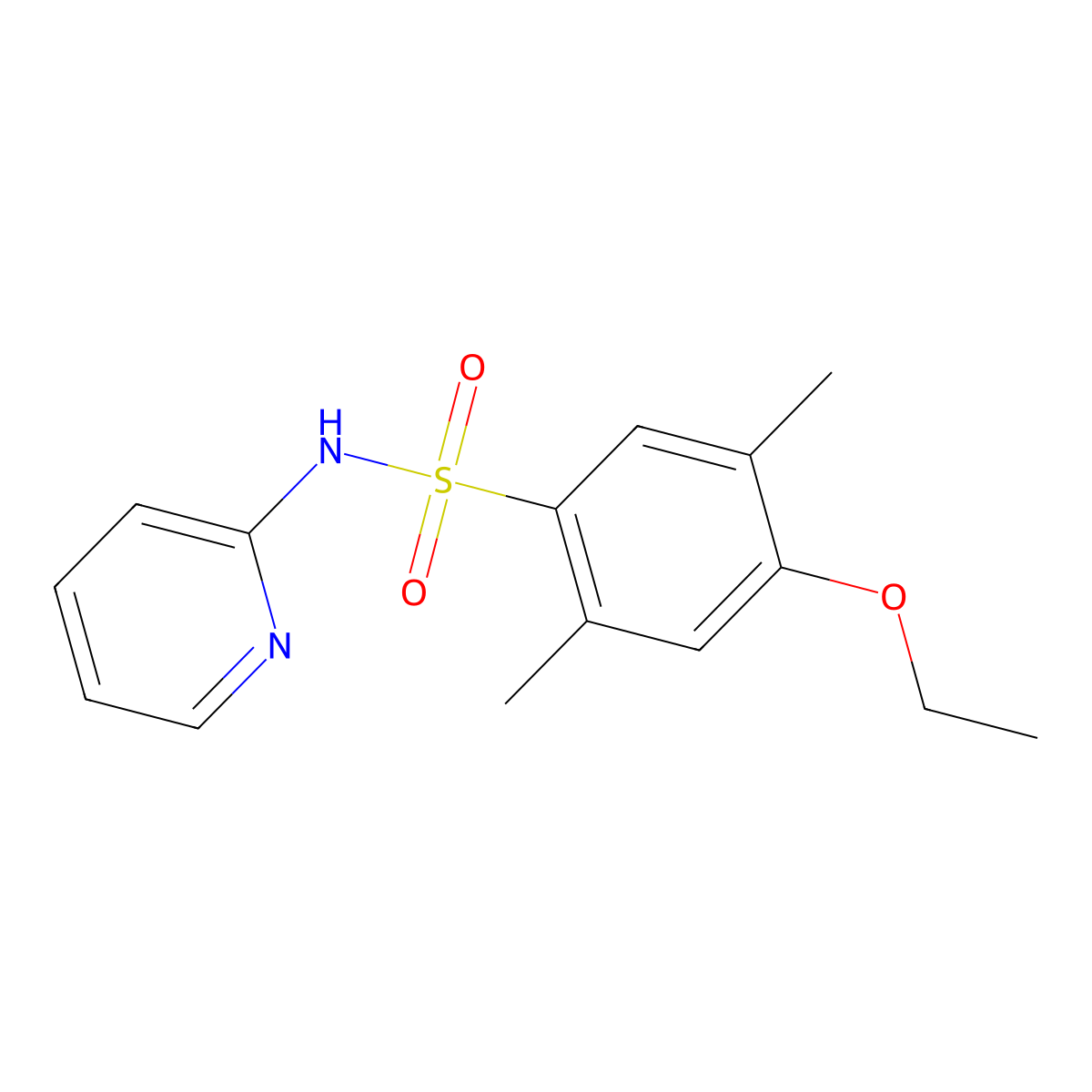 4-ethoxy-2,5-dimethyl-N-pyridin-2-ylbenzenesulfonamide molecular structure, CAS 825608-95-5