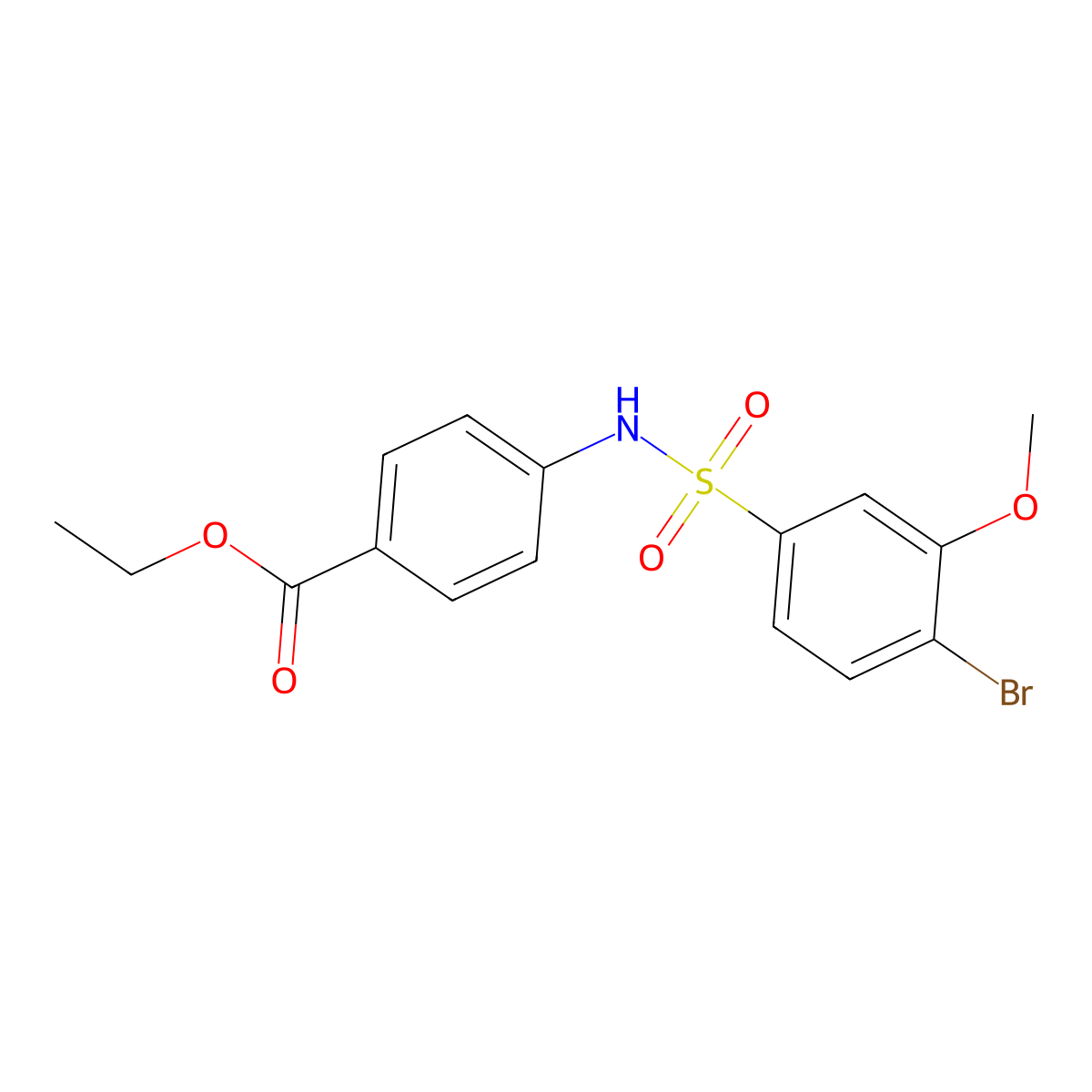 Ethyl 4-{[(4-bromo-3-methoxyphenyl)sulfonyl]amino}benzoate molecular structure, CAS 825609-04-9