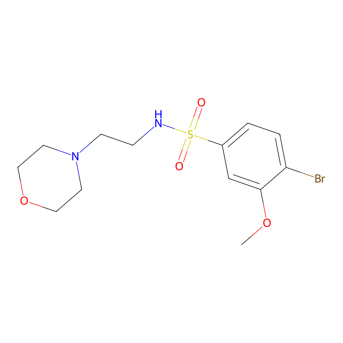 4-bromo-3-methoxy-N-(2-morpholin-4-ylethyl)benzenesulfonamide molecular structure, CAS 825609-05-0
