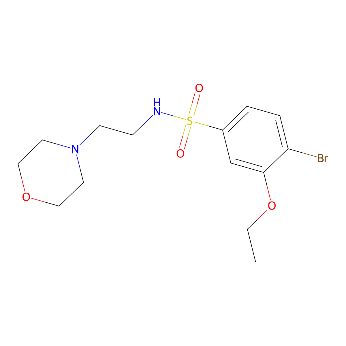 4-bromo-3-ethoxy-N-(2-morpholin-4-ylethyl)benzenesulfonamide molecular structure, CAS 825609-06-1