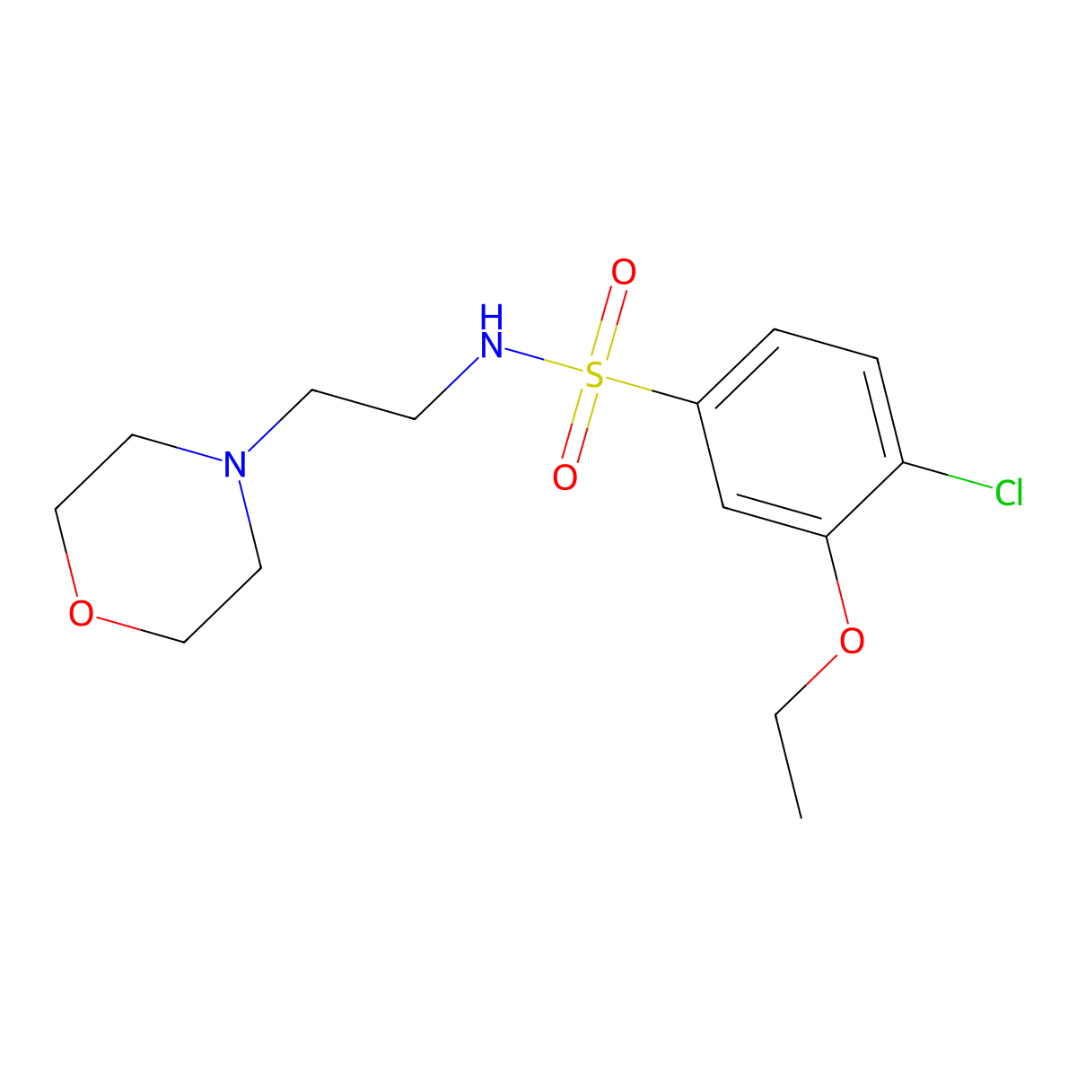 4-chloro-3-ethoxy-N-(2-morpholin-4-ylethyl)benzenesulfonamide molecular structure, CAS 825609-07-2