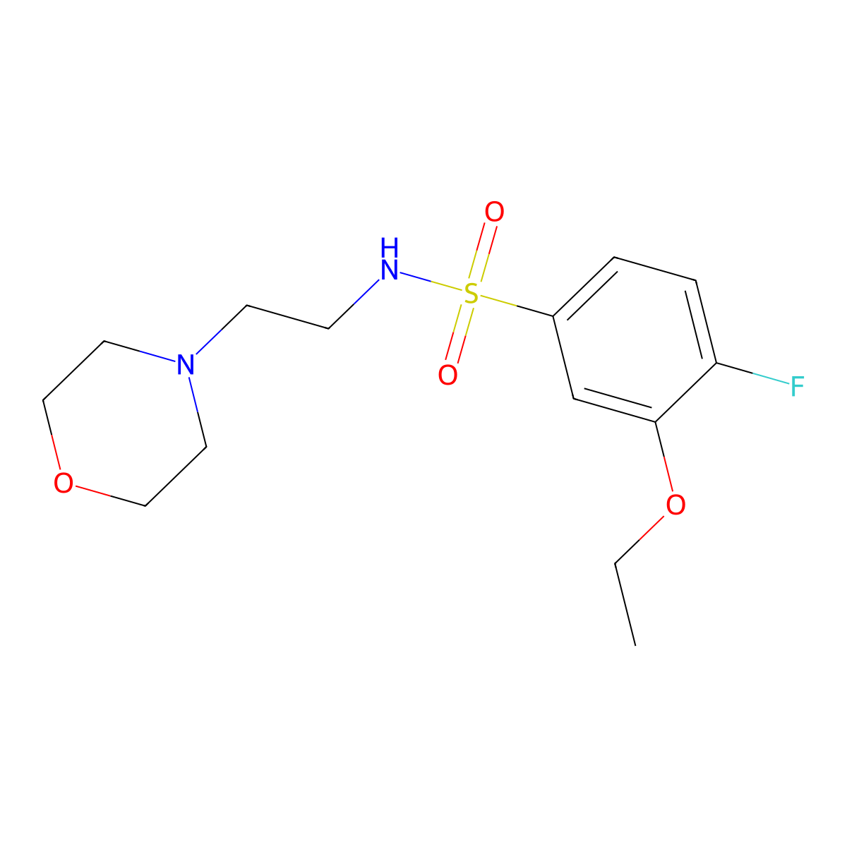 3-ethoxy-4-fluoro-N-(2-morpholin-4-ylethyl)benzenesulfonamide molecular structure, CAS 825609-08-3