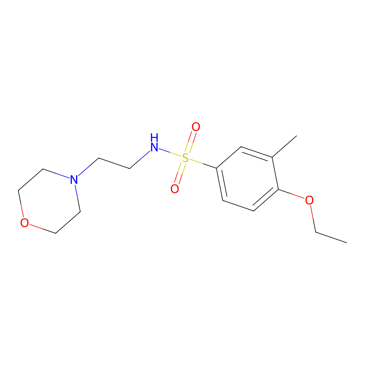 4-ethoxy-3-methyl-N-(2-morpholin-4-ylethyl)benzenesulfonamide molecular structure, CAS 825609-09-4