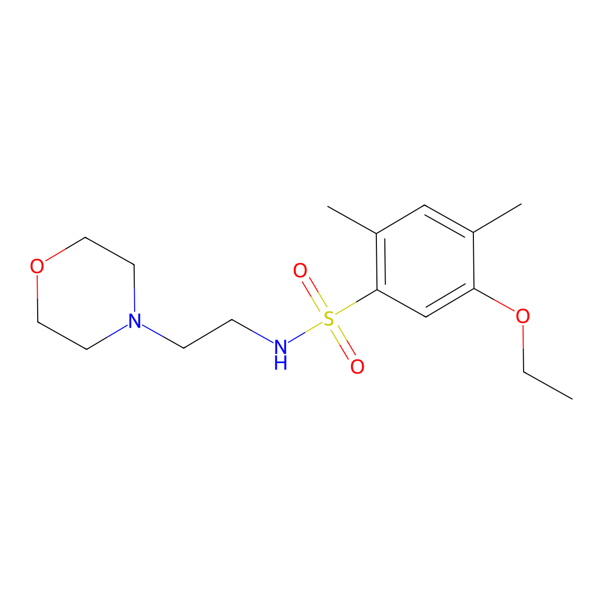 5-ethoxy-2,4-dimethyl-N-[2-(4-morpholinyl)ethyl]benzenesulfonamide molecular structure, CAS 825609-16-3