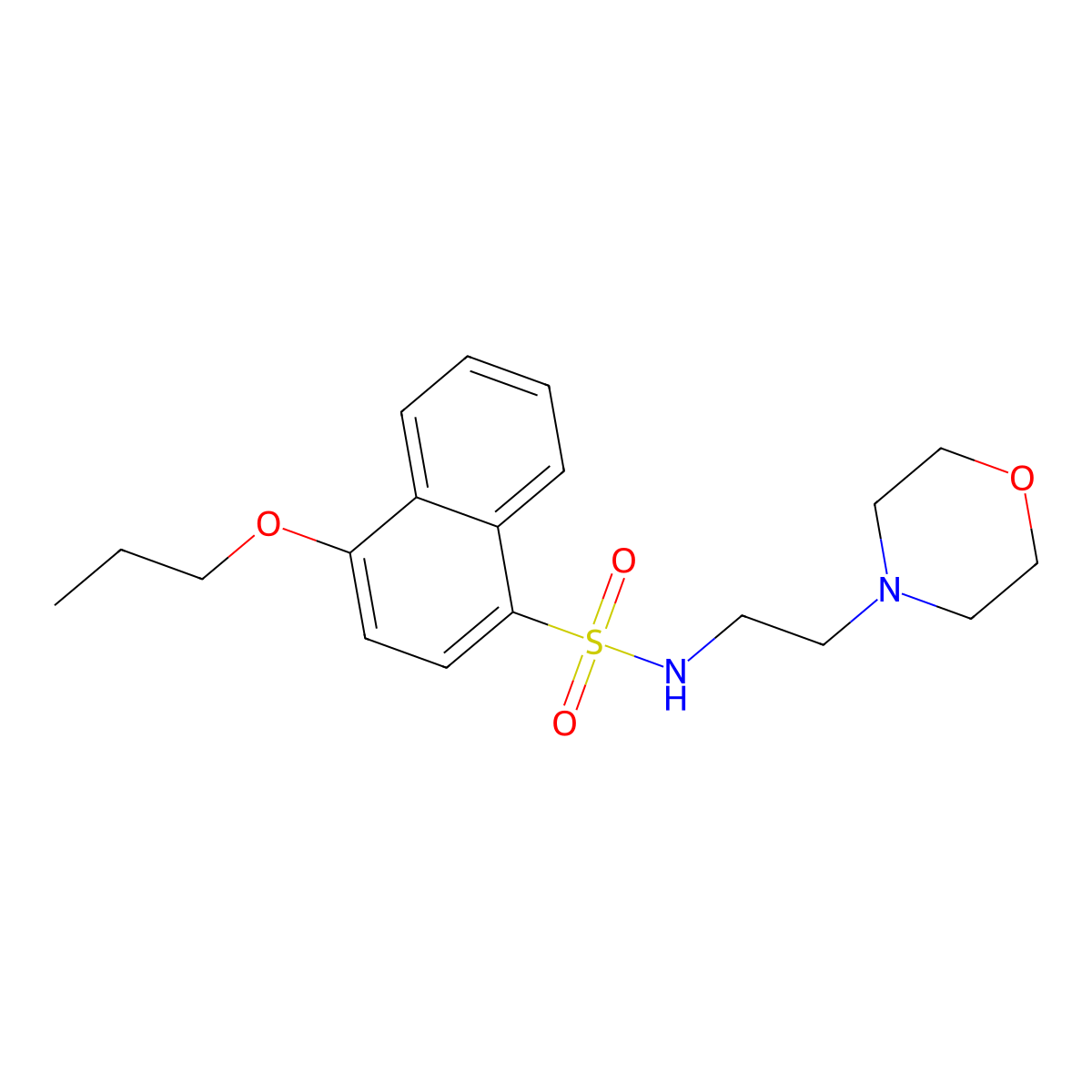 N-[2-(4-morpholinyl)ethyl]-4-propoxy-1-naphthalenesulfonamide molecular structure, CAS 825609-17-4