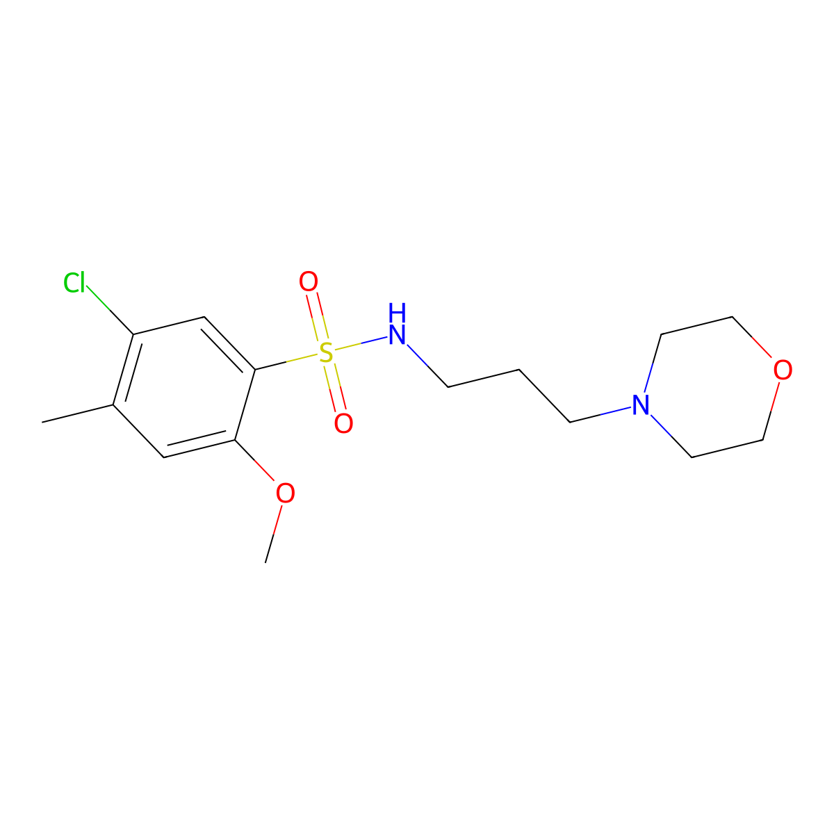 5-chloro-2-methoxy-4-methyl-N-[3-(4-morpholinyl)propyl]benzenesulfonamide molecular structure, CAS 825609-19-6