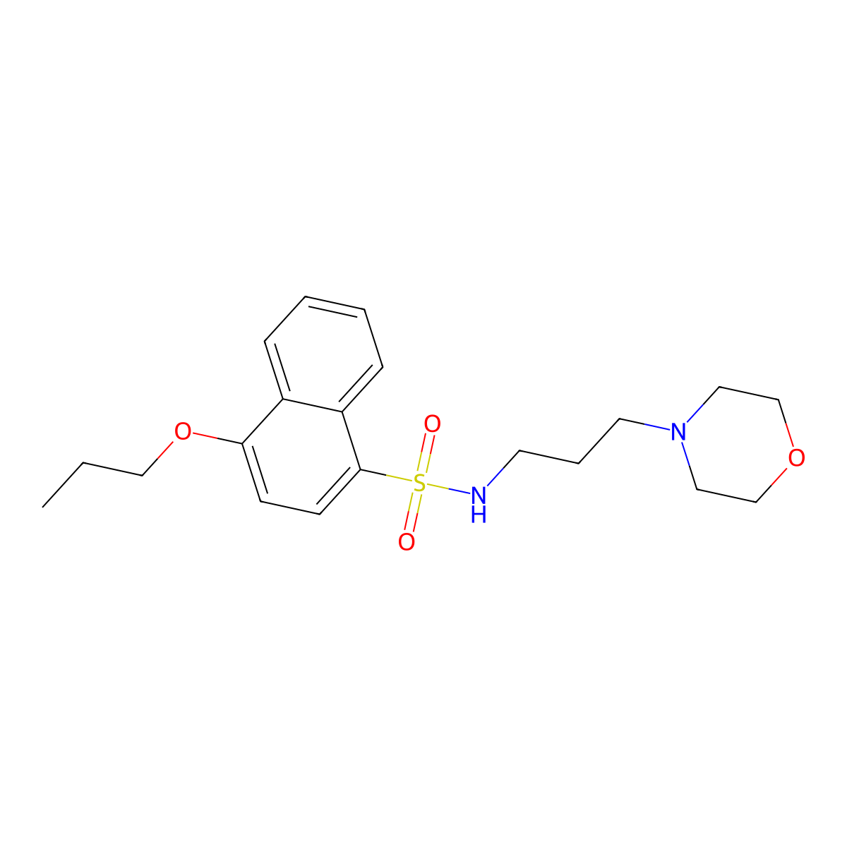N-[3-(4-morpholinyl)propyl]-4-propoxy-1-naphthalenesulfonamide molecular structure, CAS 825609-21-0