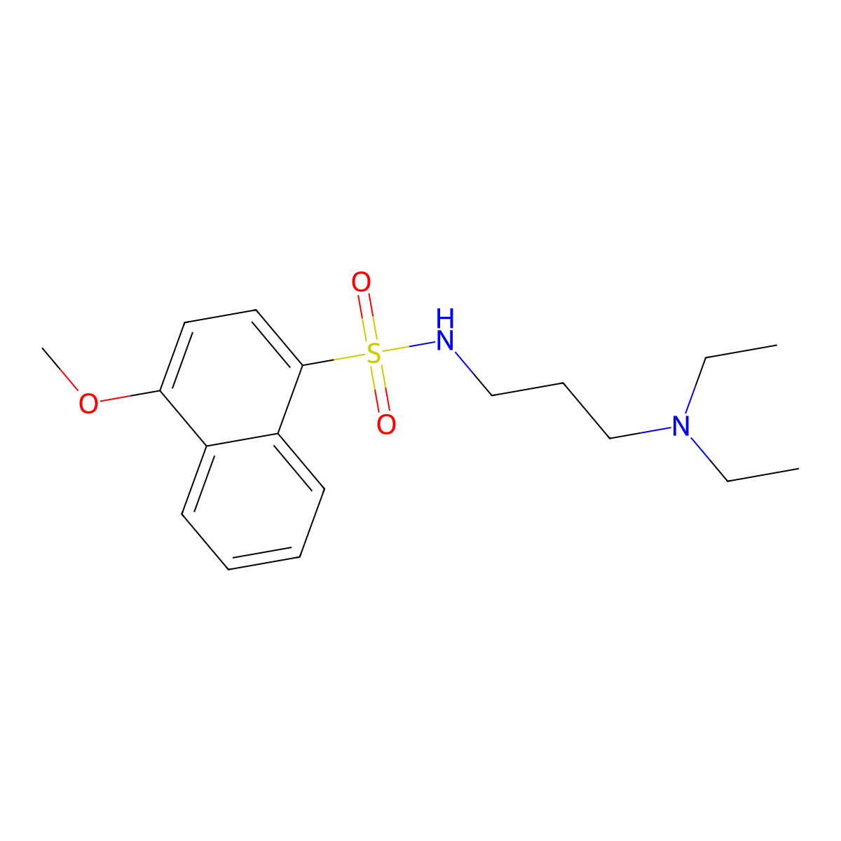 N-[3-(diethylamino)propyl]-4-methoxynaphthalene-1-sulfonamide molecular structure, CAS 825609-23-2