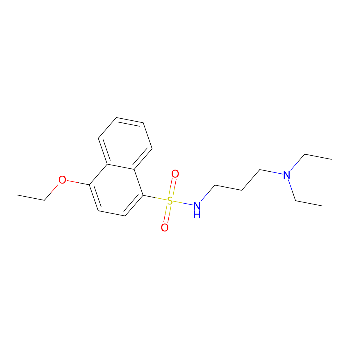 N-[3-(diethylamino)propyl]-4-ethoxynaphthalene-1-sulfonamide molecular structure, CAS 825609-24-3
