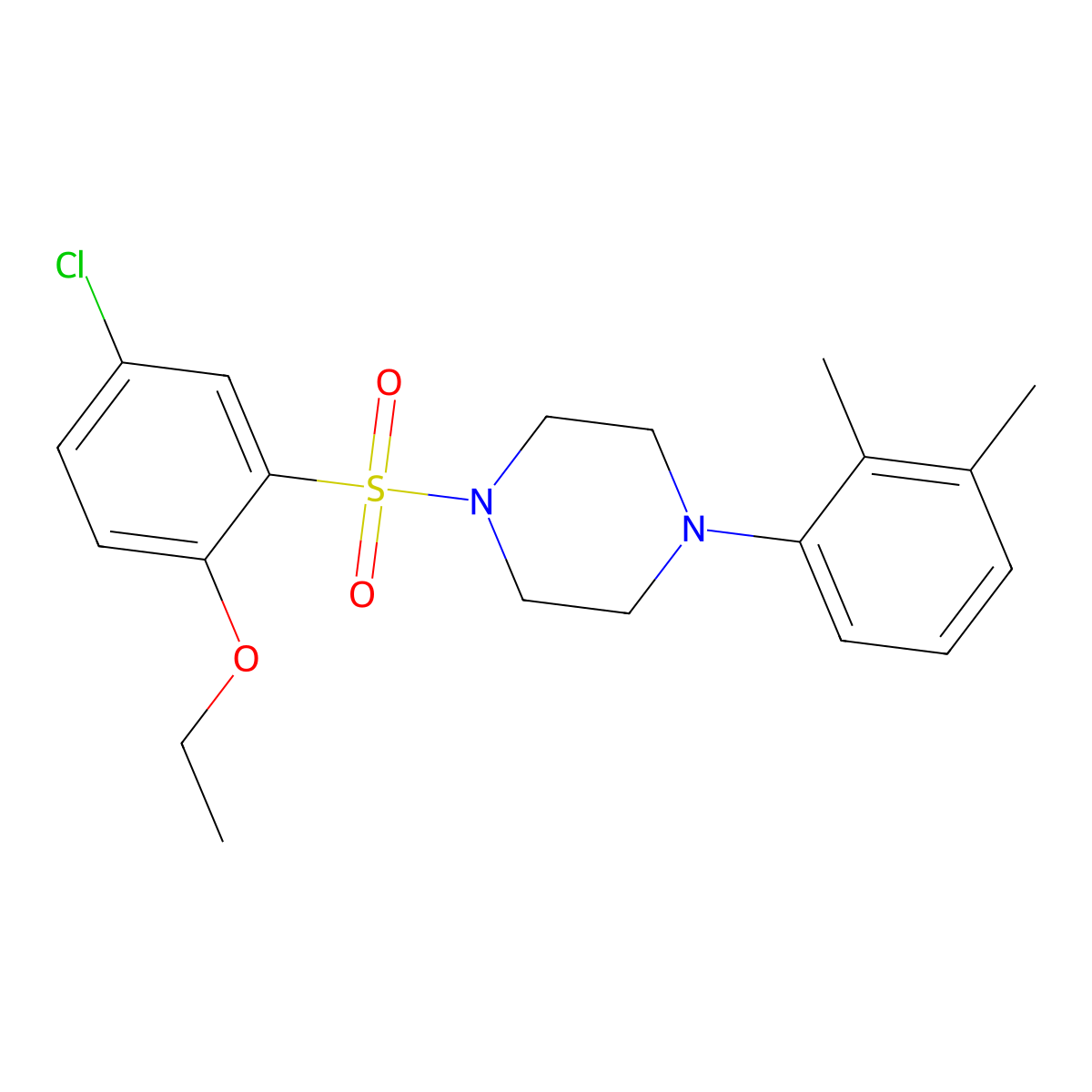 1-(5-Chloro-2-ethoxybenzenesulfonyl)-4-(2,3-dimethylphenyl)piperazine molecular structure, CAS 825609-27-6