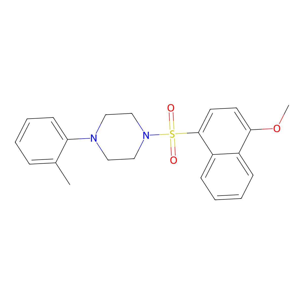 1-(4-Methoxynaphthalen-1-yl)sulfonyl-4-(2-methylphenyl)piperazine molecular structure, CAS 825609-32-3