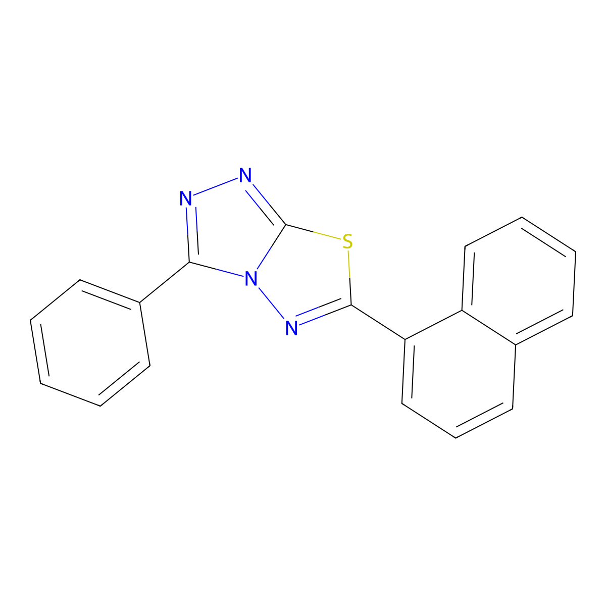 6-Naphthalen-1-yl-3-phenyl-[1,2,4]triazolo[3,4-b][1,3,4]thiadiazole molecular structure, CAS 825609-34-5