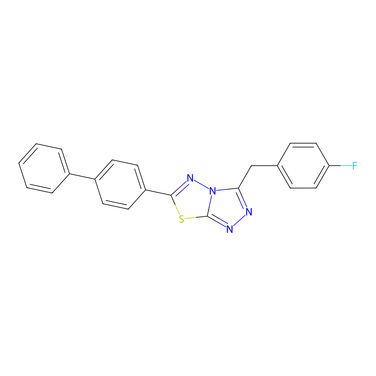 6-[1,1'-Biphenyl]-4-yl-3-(4-fluorobenzyl)[1,2,4]triazolo[3,4-b][1,3,4]thiadiazole molecular structure, CAS 825609-50-5