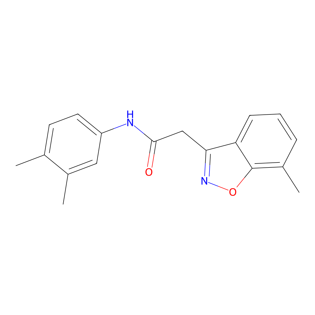 N-(3,4-dimethylphenyl)-2-(7-methyl-1,2-benzisoxazol-3-yl)acetamide molecular structure, CAS 825609-97-0