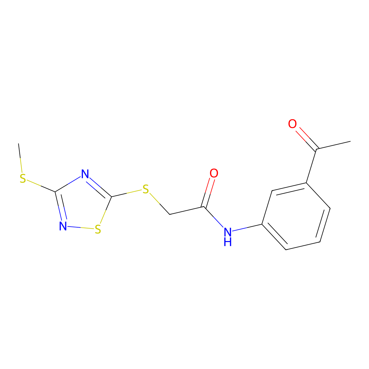 N-(3-acetylphenyl)-2-[(3-methylsulfanyl-1,2,4-thiadiazol-5-yl)sulfanyl]acetamide molecular structure, CAS 825610-61-5