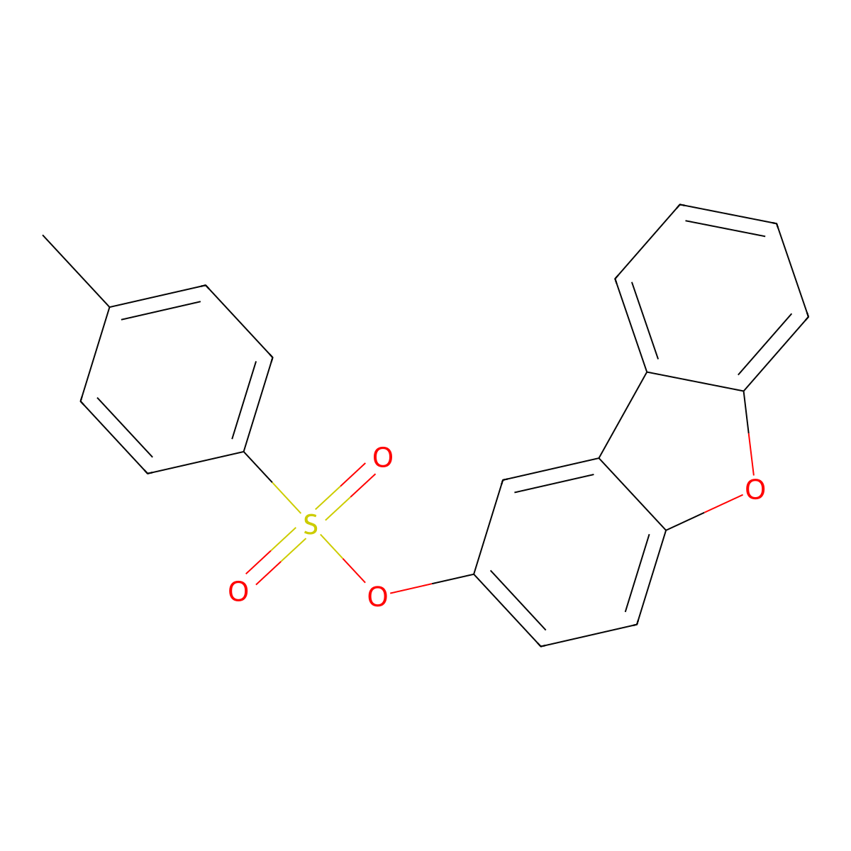 Dibenzofuran-2-yl 4-methylbenzenesulfonate molecular structure, CAS 825611-08-3