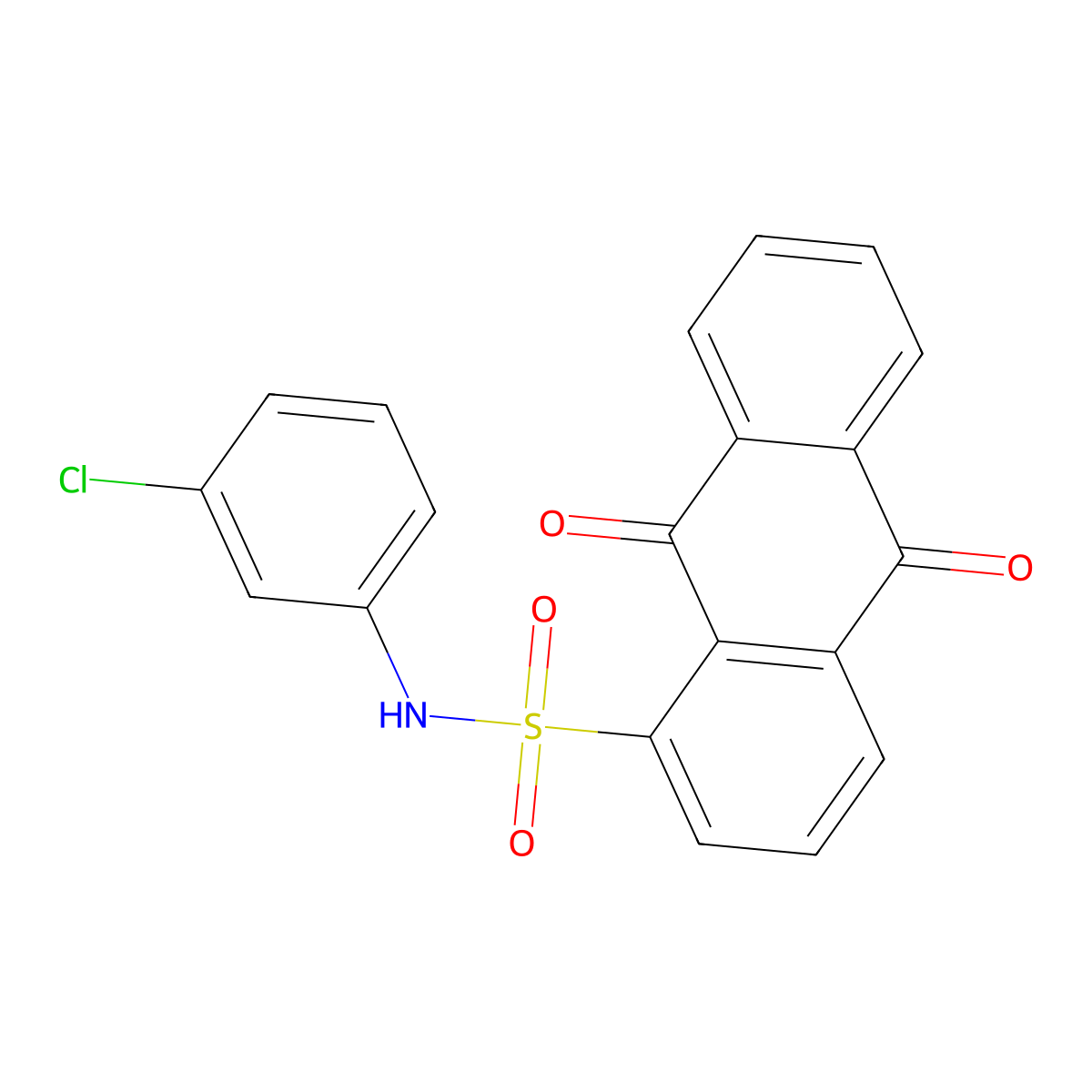 N-(3-chlorophenyl)-9,10-dioxo-9,10-dihydro-1-anthracenesulfonamide molecular structure, CAS 825611-09-4