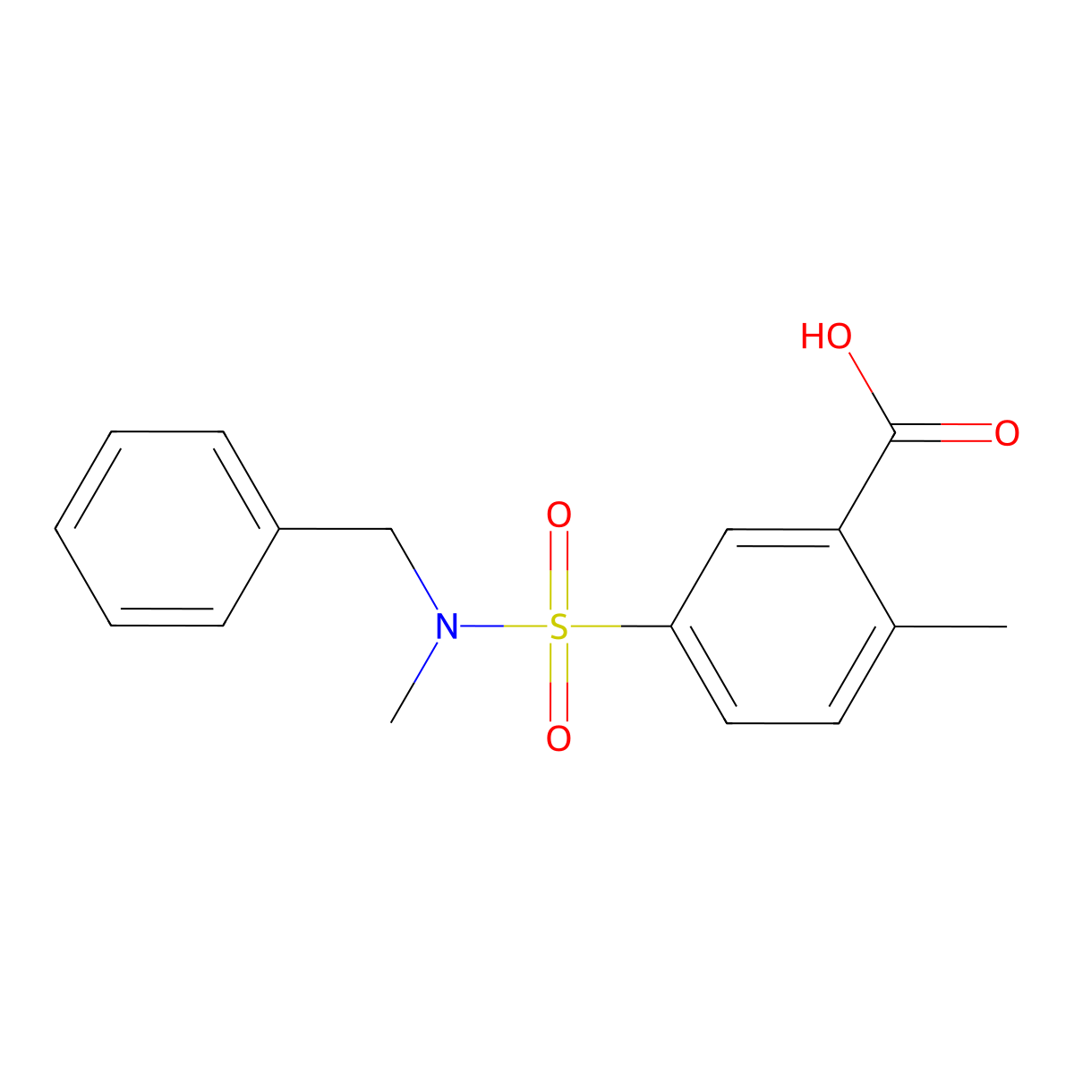5-[Benzyl(methyl)sulfamoyl]-2-methylbenzoic acid molecular structure, CAS 825611-12-9