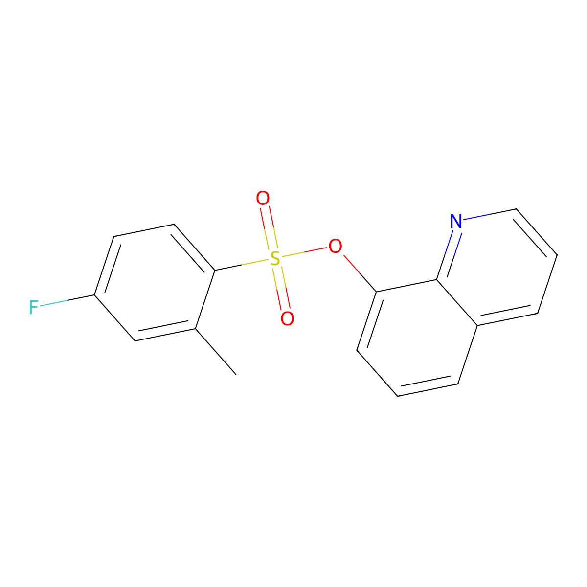 Quinolin-8-yl 4-fluoro-2-methylbenzenesulfonate molecular structure, CAS 825611-14-1