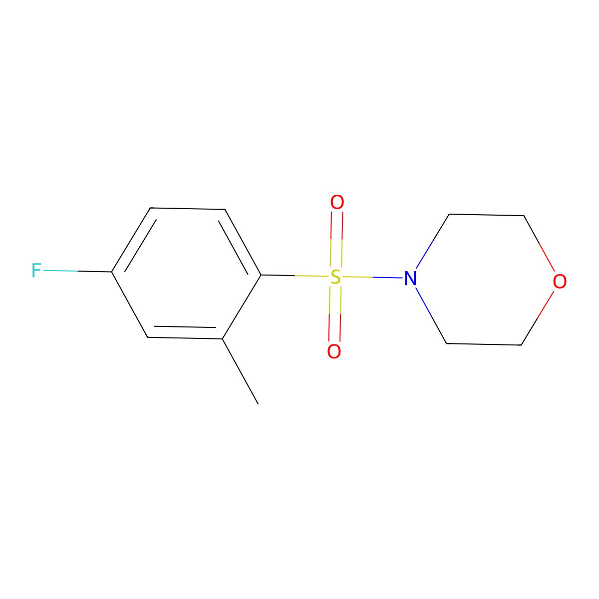 4-((4-Fluoro-2-methylphenyl)sulfonyl)morpholine molecular structure, CAS 825611-17-4