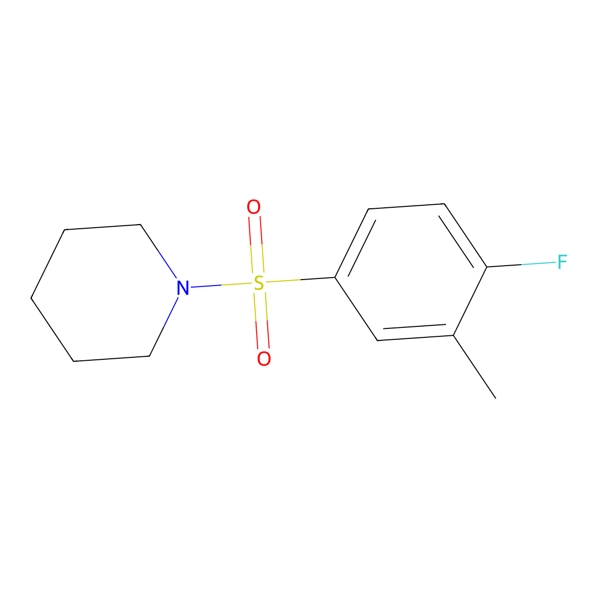 1-(4-Fluoro-3-methylphenyl)sulfonylpiperidine molecular structure, CAS 825611-18-5