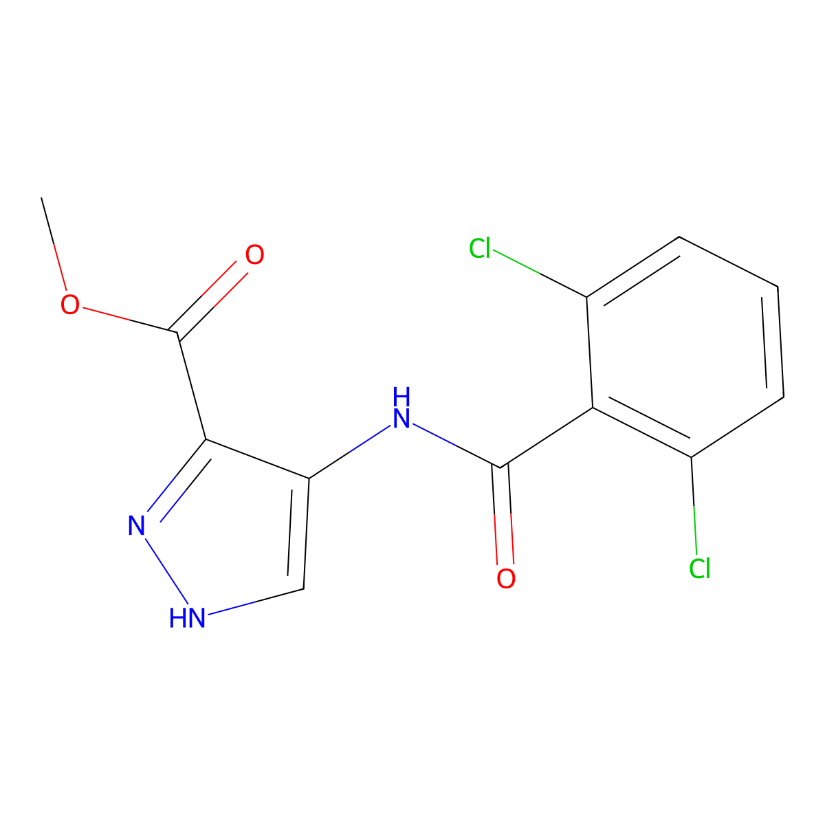 4-(2,6-dichlorobenzoylamino)-1H-pyrazole-3-carboxylic acid methyl ester molecular structure, CAS 825619-05-4