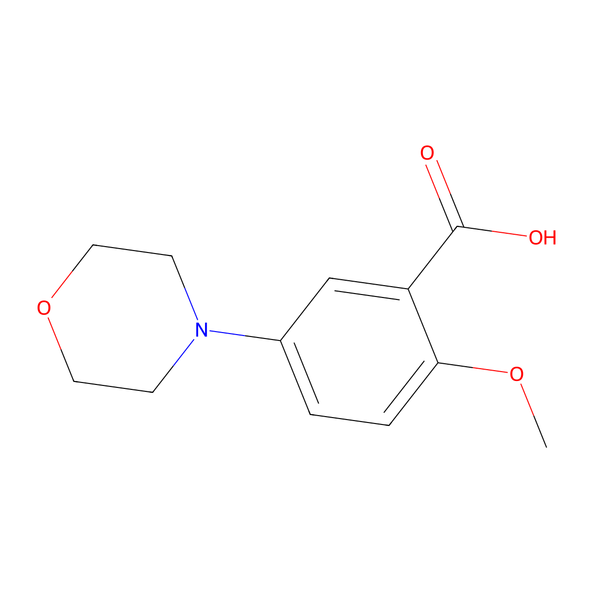2-Methoxy-5-morpholin-4-YL-benzoic acid molecular structure, CAS 825619-47-4