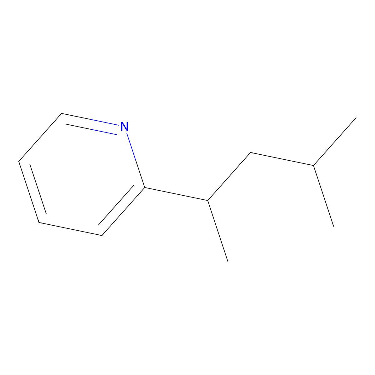 2-(1,3-Dimethyl-butyl)-pyridine molecular structure, CAS 82563-71-1