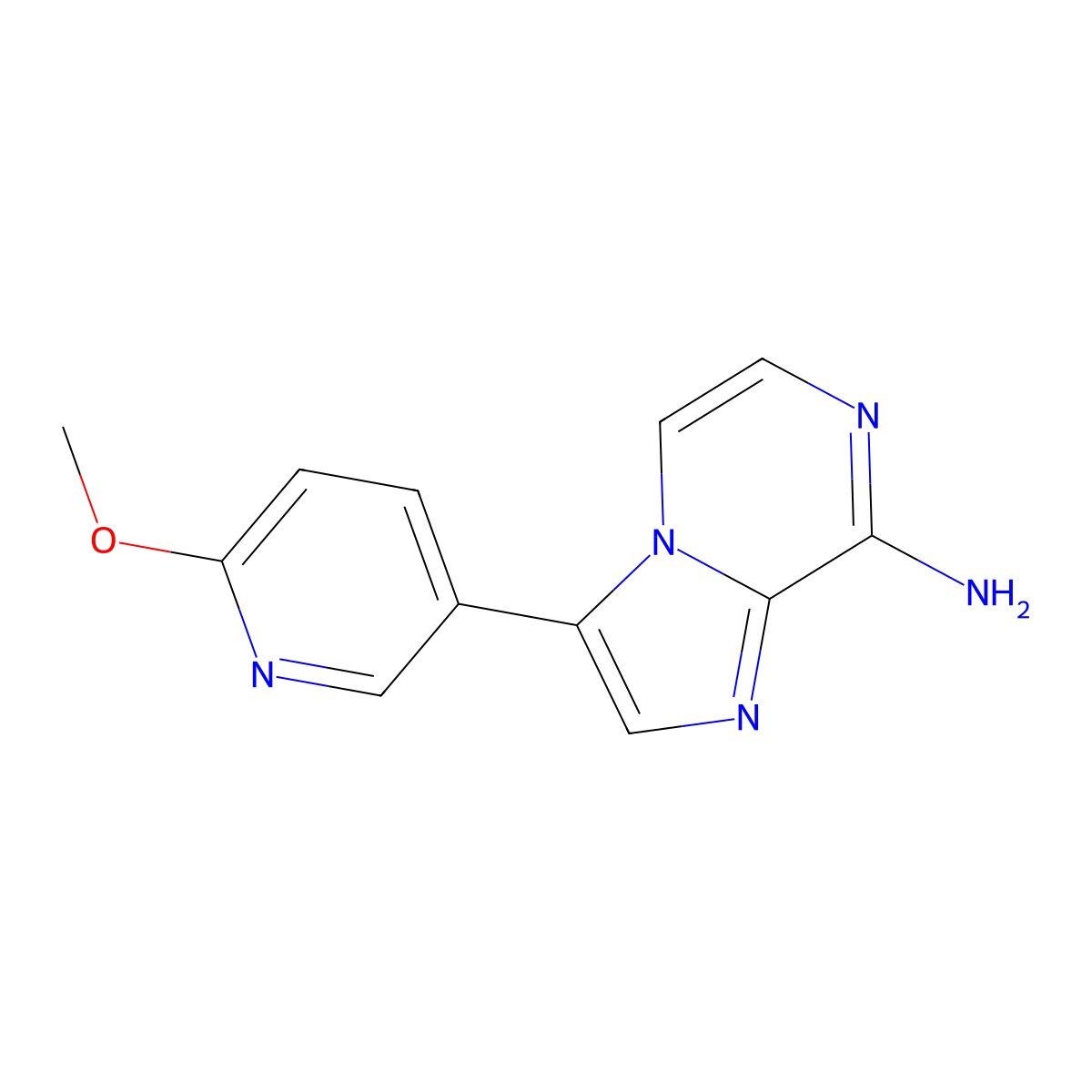 3-(6-Methoxypyridin-3-yl)imidazo[1,2-a]pyrazin-8-amine molecular structure, CAS 825630-50-0