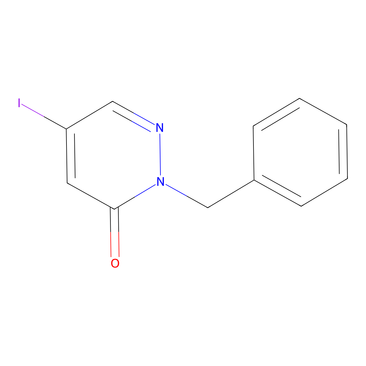 2-Benzyl-5-iodopyridazin-3(2H)-one molecular structure, CAS 825633-93-0