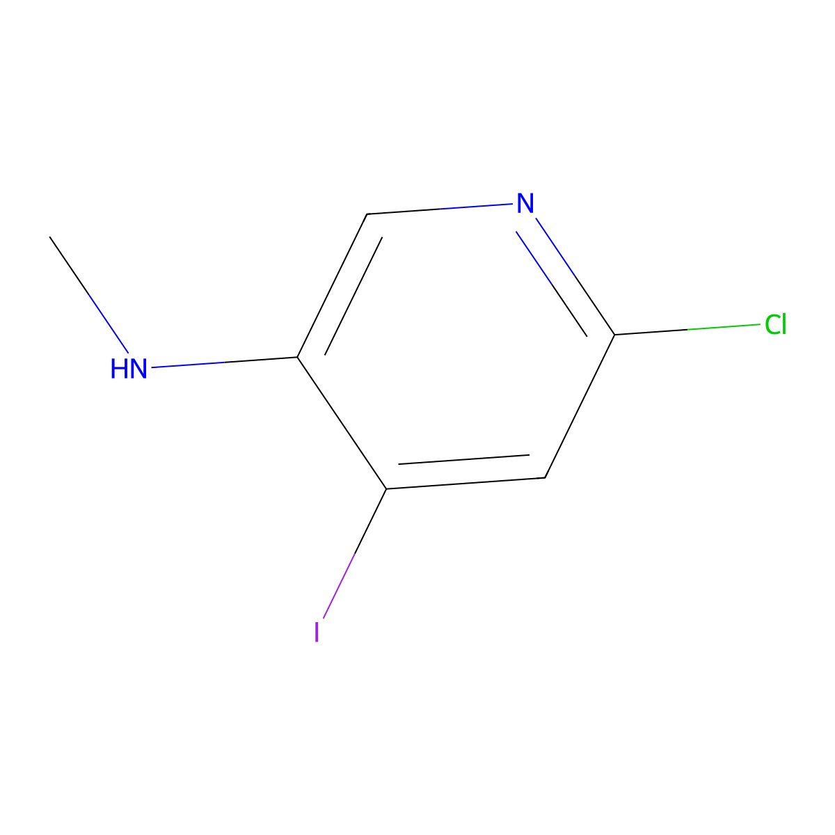 6-chloro-4-iodo-N-methylpyridin-3-amine molecular structure, CAS 825643-59-2