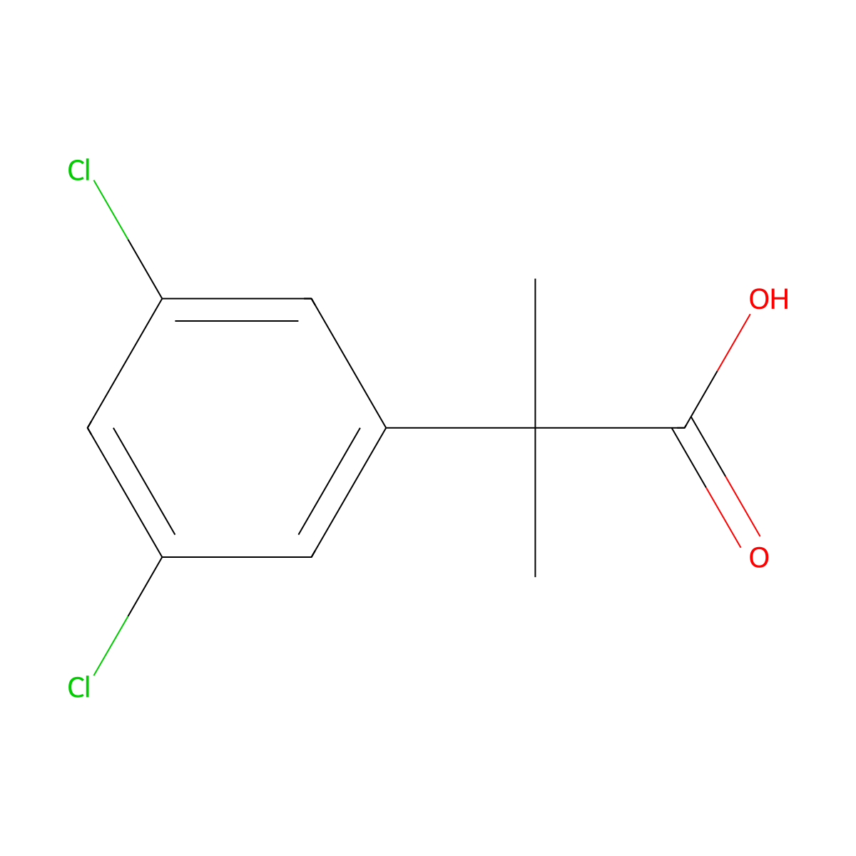 2-(3,5-Dichlorophenyl)-2-methylpropanoic acid molecular structure, CAS 825643-82-1