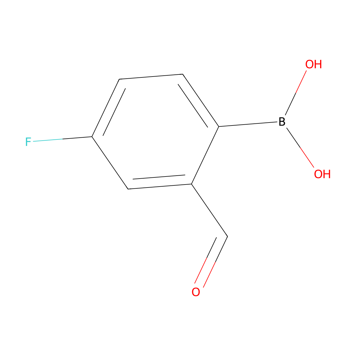 4-Fluoro-2-formylphenylboronic Acid (contains varying amounts of Anhydride) molecular structure, CAS 825644-26-6