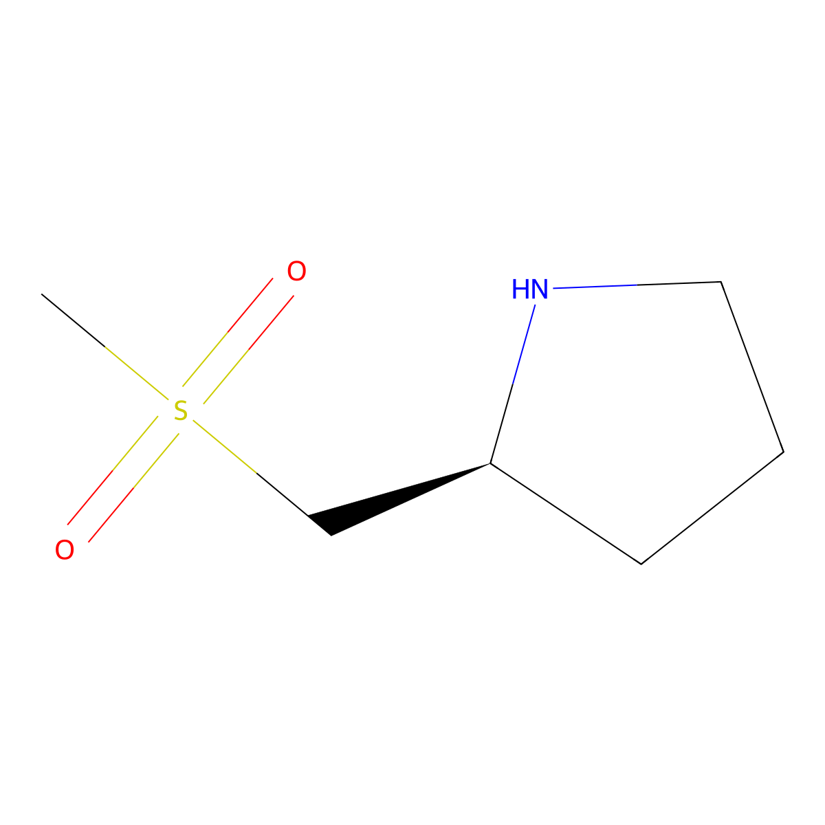 (2S)-2-[(Methanesulfonyl)methyl]pyrrolidine molecular structure, CAS 825644-58-4
