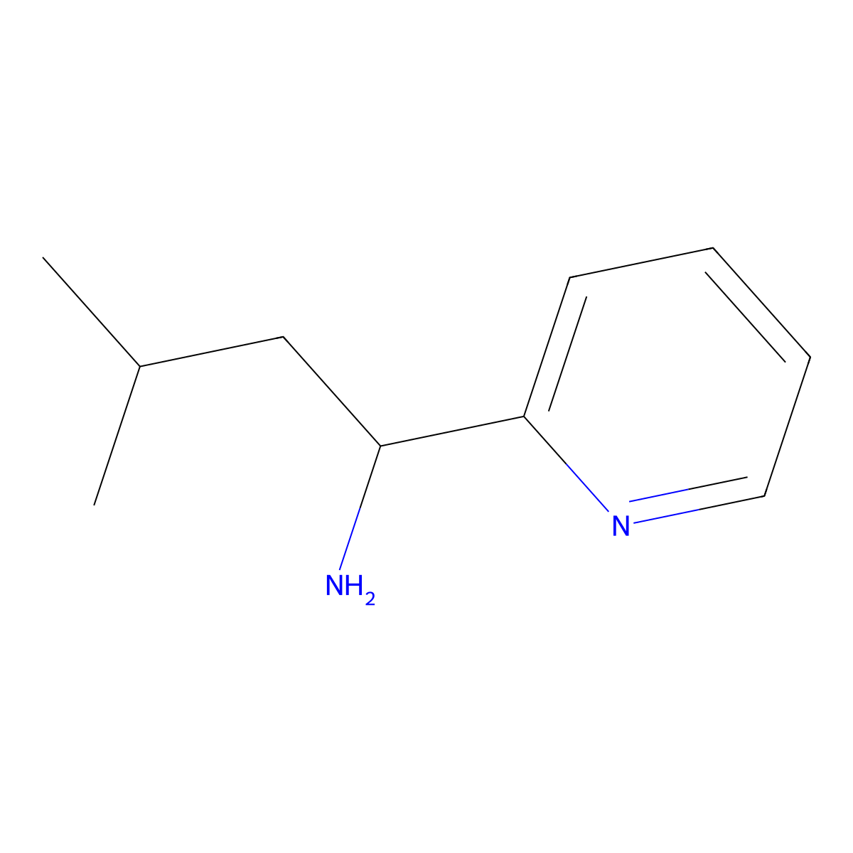 3-Methyl-1-(pyridin-2-yl)butan-1-amine molecular structure, CAS 825647-69-6