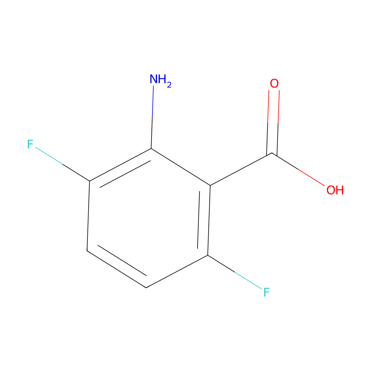 2-Amino-3,6-difluorobenzoic acid molecular structure, CAS 825654-54-4