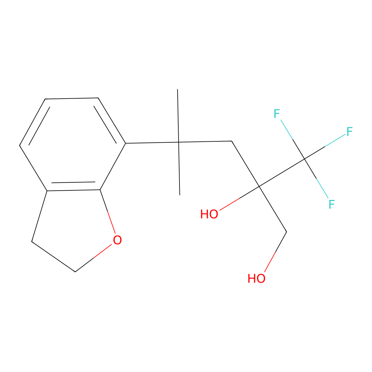 4-(2,3-Dihydrobenzofuran-7-yl)-4-methyl-2-(trifluoromethyl)pentane-1,2-diol molecular structure, CAS 825654-86-2