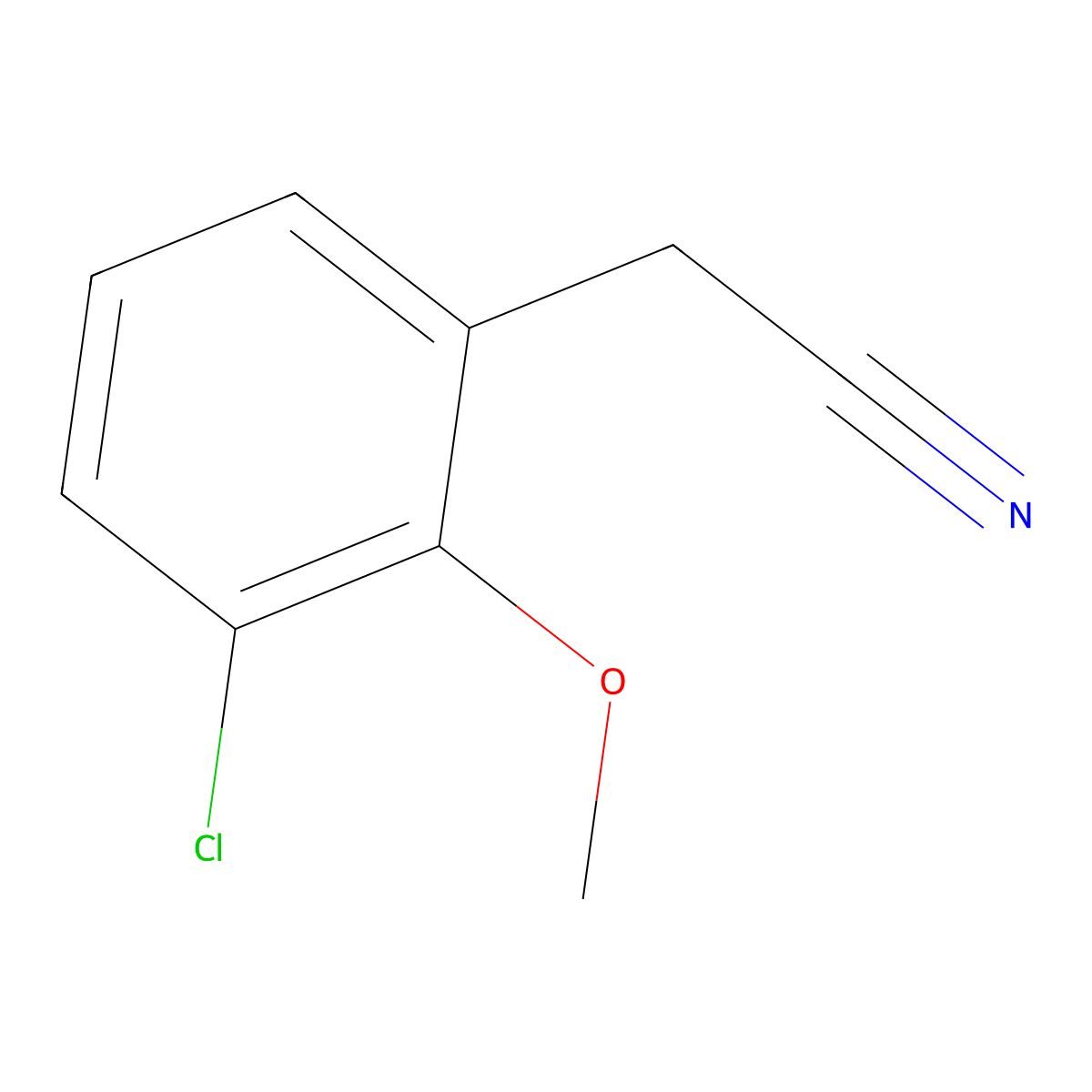 2-(3-Chloro-2-methoxyphenyl)acetonitrile molecular structure, CAS 825654-87-3