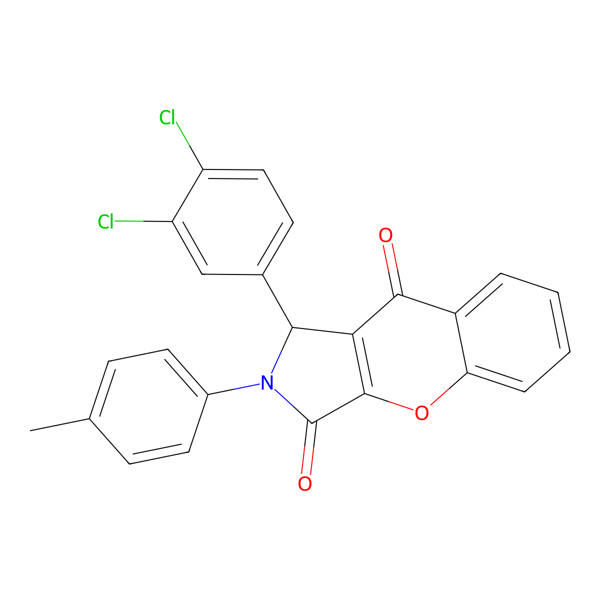 1-(3,4-dichlorophenyl)-2-(4-methylphenyl)-1H-chromeno[2,3-c]pyrrole-3,9-dione molecular structure, CAS 825656-11-9