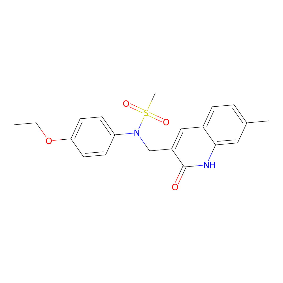 N-(4-ethoxyphenyl)-N-[(7-methyl-2-oxo-1H-quinolin-3-yl)methyl]methanesulfonamide molecular structure, CAS 825656-20-0