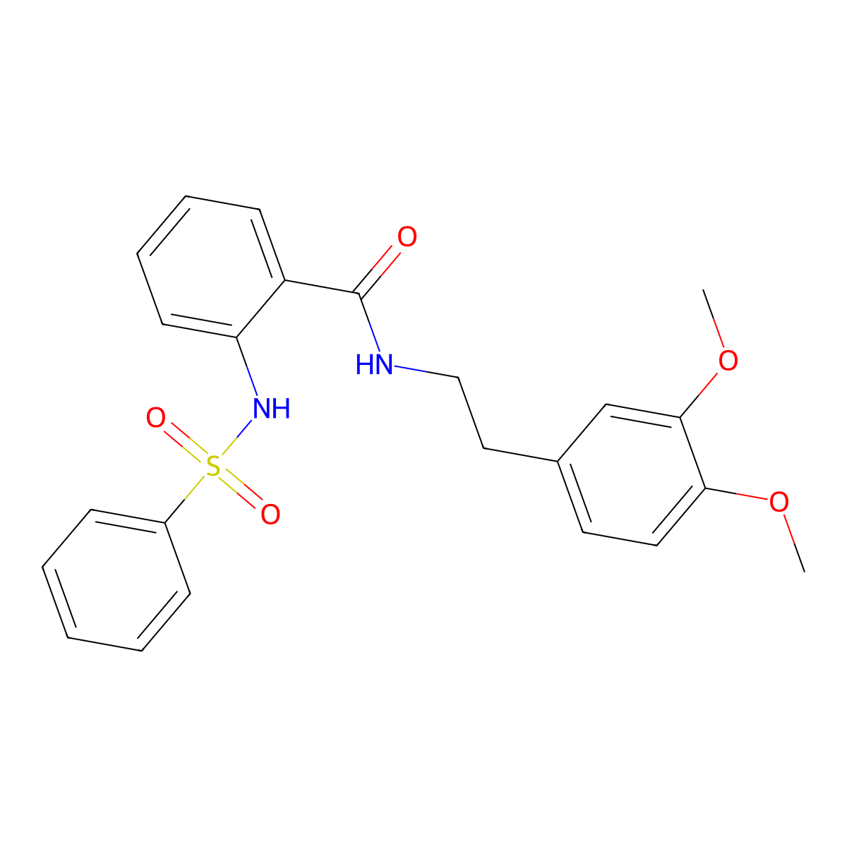 2-(benzenesulfonamido)-N-[2-(3,4-dimethoxyphenyl)ethyl]benzamide molecular structure, CAS 825656-25-5